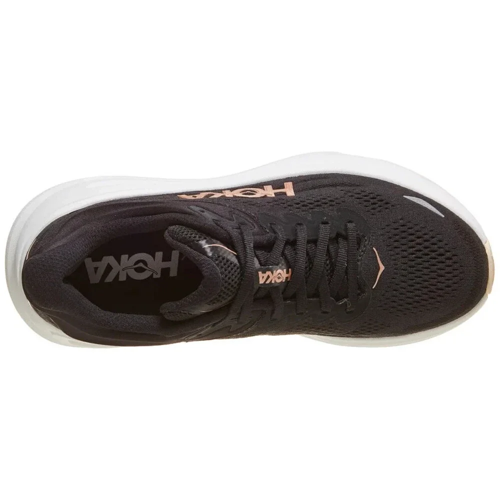 Hoka Women's One One Bondi 9 Running Shoes Sneakers Black/Rose Gold 1162012-BRGL